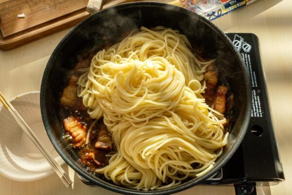 caramelized pork belly pasta | www.iamafoodblog.com