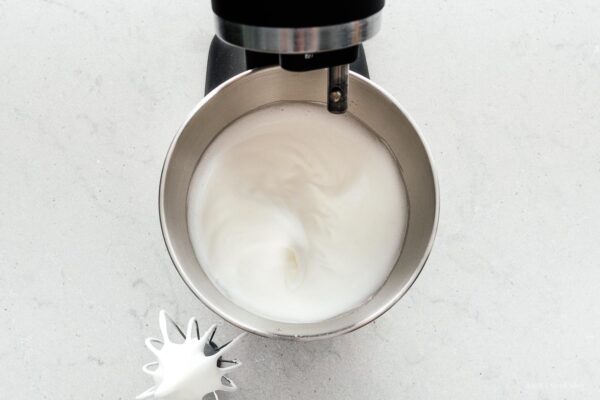 egg whites at soft peaks | www.iamafoodblog.com