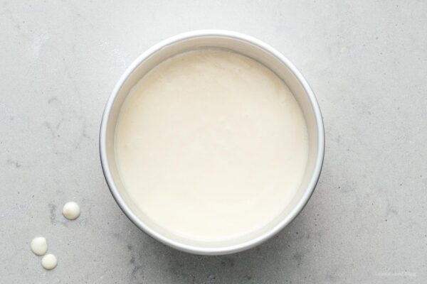 cheesecake batter in pan | www.iamafoodblog.com