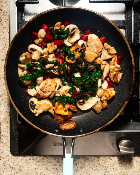 A quick and easy chicken shirataki noodle stir fry that is low carb, keto friendly, and absolutely delicious. You’re 9 ingredients and 10 minutes away from low-carb, keto noodle heaven. Plus, all the answers to the questions you have about shirataki noodles. #keto #ketodiet #ketofriendly #lowcarb #shiratiki #recipes #dinner #stirfry