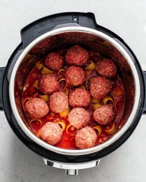 instant pot pasta and meatballs | www.iamafoodblog.com