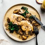 One Pan Creamy Dijon Mustard Mushroom Chicken | www.iamafoodblog.com