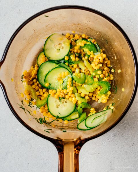 Pan-fried Halloumi with Israeli cous cous salad | www.iamafoodblog.com