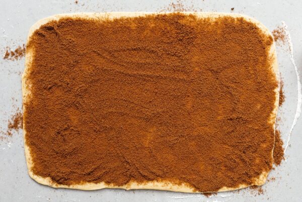 cinnamon roll before rolling | www.iamafoodblog.com