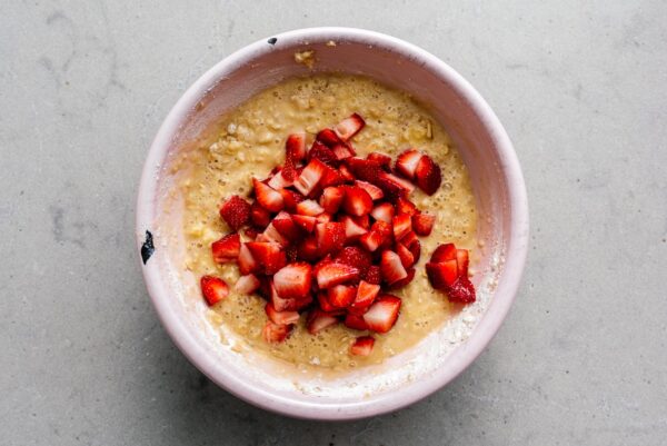 strawberry oatmeal muffin batter | www.iamafoodblog.com