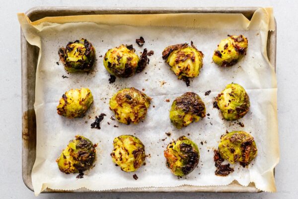 baked smashed sprouts | www.iamafoodblog.com