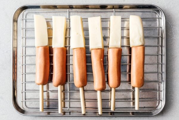 skewered hot dogs and cheese | www.iamafoodblog.com