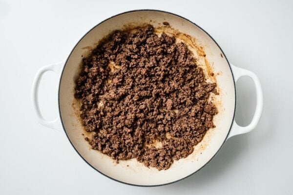 browning beef for taco chili | www.iamafoodblog.com