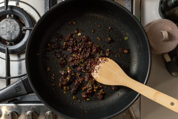 frying up doubanjiang | www.iamafoodblog.com