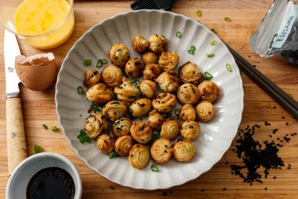 Mini scallion pancake croissants | www.iamafoodblog.com